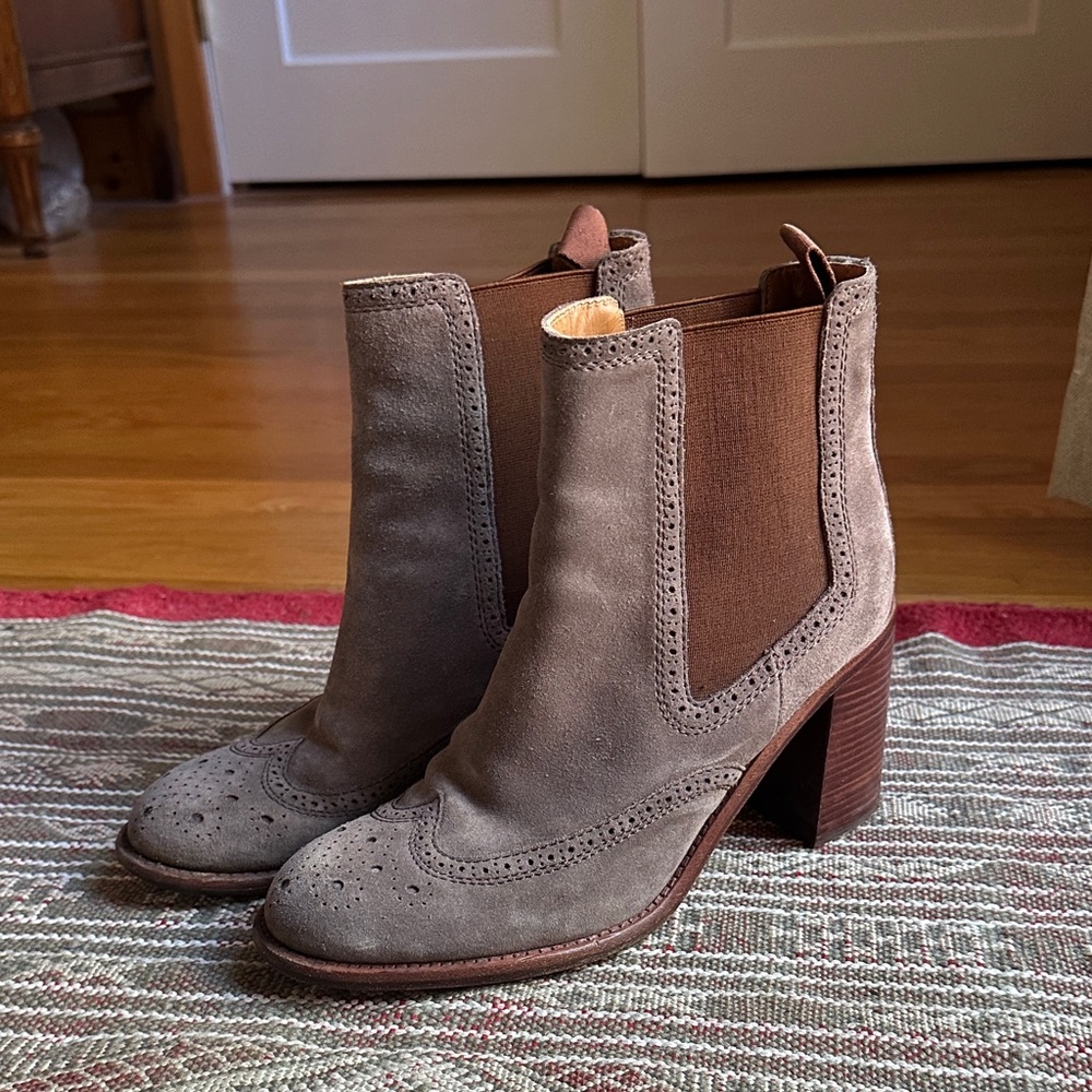 See By Chloe Gray and Brown Ankle Boots 39 8.5